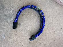 Load image into Gallery viewer, Blue Lapis Beaded Triple Wrap leather and Cross Bracelet