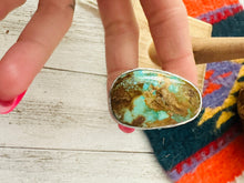 Load image into Gallery viewer, *AUTHENTIC* Navajo Royston Turquoise & Sterling Silver Adjustable Ring by Russell Sam
