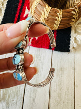 Load image into Gallery viewer, *AUTHENTIC* Navajo Golden Hills Turquoise & Sterling Silver Cuff Bracelet