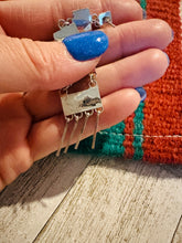 Load image into Gallery viewer, Zuni Sterling Silver & Purple Opal Needlepoint Dangle Earrings