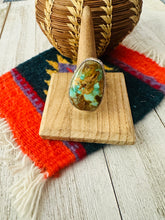 Load image into Gallery viewer, *AUTHENTIC* Navajo Royston Turquoise & Sterling Silver Adjustable Ring by Russell Sam