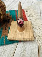 Load image into Gallery viewer, *Authentic* Navajo Sterling Silver & Rose Dahlia Adjustable Ring