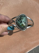 Load image into Gallery viewer, *AUTHENTIC* Navajo Sterling Silver & Royston Turquoise Necklace, Earring, Cuff & Ring Set