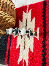Load image into Gallery viewer, *AUTHENTIC* Navajo Sterling Silver & White Buffalo Cuff Bracelet