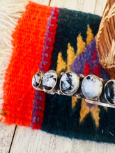Load image into Gallery viewer, *AUTHENTIC* Navajo Sterling Silver & White Buffalo Cuff Bracelet (Copy)