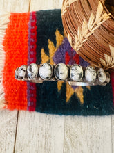 Load image into Gallery viewer, *AUTHENTIC* Navajo Sterling Silver & White Buffalo Cuff Bracelet (Copy)