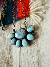 Load image into Gallery viewer, *AUTHENTIC* Navajo Sterling Silver & Golden Hills Turquoise Cluster Necklace