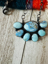 Load image into Gallery viewer, *AUTHENTIC* Navajo Sterling Silver & Golden Hills Turquoise Cluster Necklace