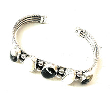 Load image into Gallery viewer, *AUTHENTIC* Navajo Sterling Silver & White Buffalo Cuff Bracelet