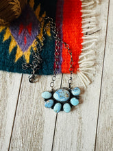 Load image into Gallery viewer, *AUTHENTIC* Navajo Sterling Silver & Golden Hills Turquoise Cluster Necklace