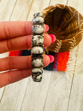 Load image into Gallery viewer, *AUTHENTIC* Navajo Sterling Silver & White Buffalo Cuff Bracelet (Copy)
