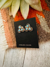 Load image into Gallery viewer, Zuni Turquoise & Sterling Silver Petit Point Post Earrings