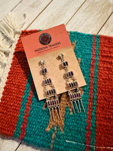 Load image into Gallery viewer, Zuni Sterling Silver & Purple Opal Needlepoint Dangle Earrings