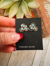 Load image into Gallery viewer, Zuni Turquoise & Sterling Silver Petit Point Post Earrings