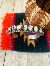 Load image into Gallery viewer, *AUTHENTIC* Navajo Sterling Silver & White Buffalo Cuff Bracelet (Copy)