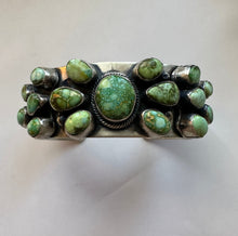 Load image into Gallery viewer, *AUTHENTIC* Navajo Sterling Silver & Sonoran Turquoise Cuff Bracelet Signed B Johnson