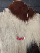 Load image into Gallery viewer, Beautiful Handmade Sterling Silver & Barbie Pink Opal 5 Stone Necklace