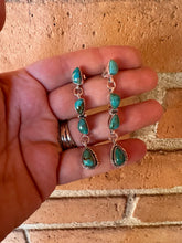 Load image into Gallery viewer, 4 Stone Natural Turquoise and Sterling Silver Dangles