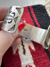 Load image into Gallery viewer, *AUTHENTIC* Navajo Sterling Silver & Sonoran Turquoise Cuff Bracelet Signed B Johnson