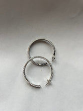Load image into Gallery viewer, *AUTHENTIC* Leander Tahe Hand-stamped Sterling Silver Hoop Dangle Earrings