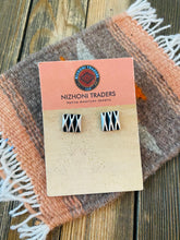 Load image into Gallery viewer, *AUTHENTIC* Navajo Hand Stamped Beth Dutton Sterling Silver Stud Earrings by Leander Tahe (Copy) (Copy)