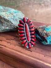 Load image into Gallery viewer, *AUTHENTIC* Size 8 Navajo Sterling Silver & Natural Spiny Cluster Ring