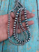 Load image into Gallery viewer, *AUTHENTIC* Navajo Turquoise And Sterling 3 Strand Beaded Necklace 20Inch (Copy)
