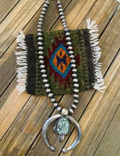 Load image into Gallery viewer, *AUTHENTIC* Navajo Sterling Silver & Turquoise Beaded Naja Necklace by Paul Livingston