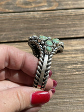 Load image into Gallery viewer, *AUTHENTIC* Navajo Royston Turquoise And Sterling Silver Cluster Cuff Bracelet Signed