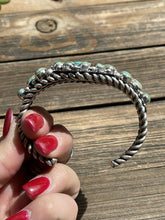 Load image into Gallery viewer, *AUTHENTIC* Navajo Royston Turquoise And Sterling Silver Cluster Cuff Bracelet Signed