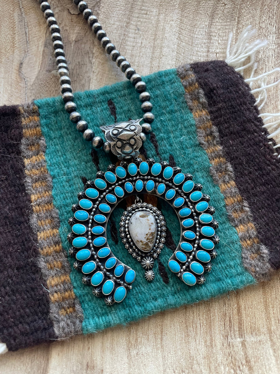 Navajo Turquoise & Spiny Spice Sterling Silver Beaded Necklace 20 inch –  Amanda Radke