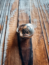 Load image into Gallery viewer, *AUTHENTIC* Navajo Hand Stamped Sterling Silver Concho Ring (Size 8.5)