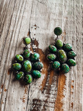 Load image into Gallery viewer, *AUTHENTIC* Navajo Sterling Silver And Sonoran Gold Turquoise Dangle Earrings Signed