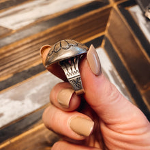 Load image into Gallery viewer, *AUTHENTIC* Navajo Hand Stamped Sterling Silver Concho Ring (Size 8.5)