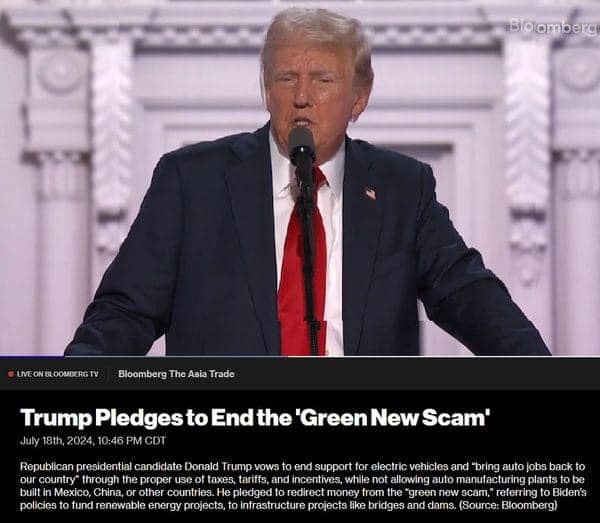 Trump Pledges To End The “Green New Scam”