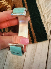 Load image into Gallery viewer, Navajo Number 8 Turquoise &amp; Sterling Silver Inlay Cuff Bracelet