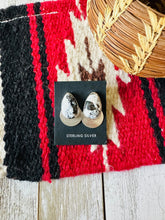 Load image into Gallery viewer, *AUTHENTIC* Navajo White Buffalo &amp; Sterling Silver Post Earrings