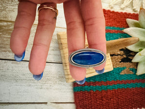 Navajo Sterling Silver & Lapis Ring Size 6 by Wydell Billie