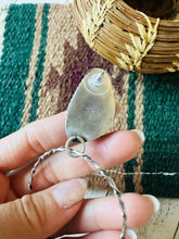 Load image into Gallery viewer, SALE *AUTHENTIC* Navajo Bumblebee Jasper Sterling Silver Hoop Earrings Signed