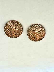 Vintage Handmade Copper Clip On Earrings