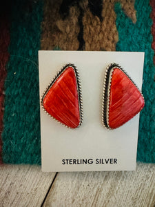 *Authentic* Navajo Sterling Silver & Spiny Oyster Post Earrings