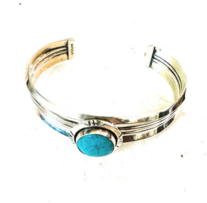 Navajo Sterling Silver & Turquoise Cuff Bracelet