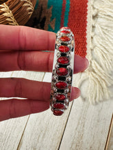 Load image into Gallery viewer, *Authentic* Navajo Red Spiny &amp; Sterling Silver Cuff Bracelet by Darlene Begay