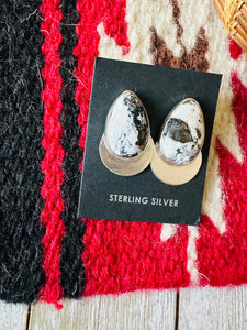 *AUTHENTIC* Navajo White Buffalo & Sterling Silver Post Earrings