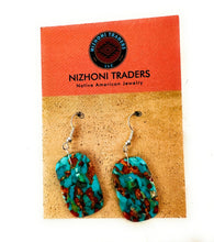 Load image into Gallery viewer, Navajo Sterling Silver &amp; Multi Stone Spice Slab Dangle Earrings