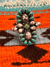 Load image into Gallery viewer, Terra Fusion Wild Horse &amp; Turquoise Sterling Silver Adjustable Ring