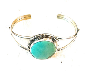 Navajo Sterling Silver & Turquoise Cuff Bracelet