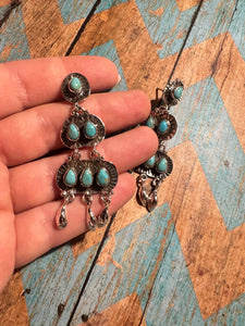 The Dixie Handmade Turquoise and Sterling Silver Dangles