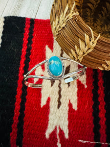 Navajo Sterling Silver & Turquoise Cuff Bracelet