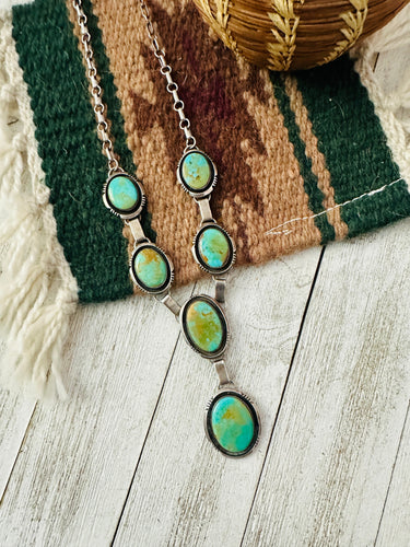 *AUTHENTIC* Navajo Sterling Silver & Turquoise Lariat Necklace (Copy)